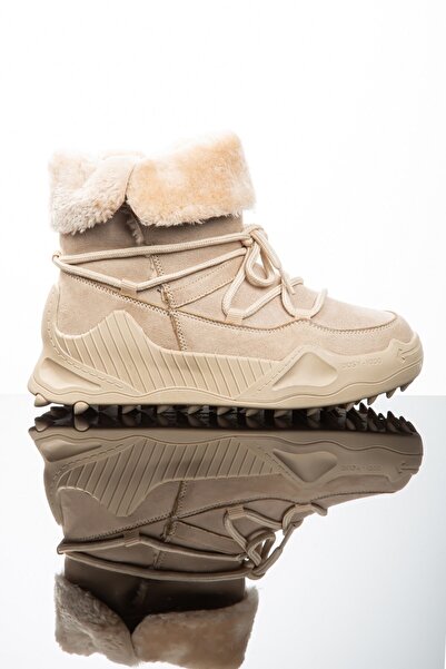 İmerShoes Γυναικείες καθημερινές δερμάτινες μπότες χιονιού Nubuck Μποτάκια με γούνινα κουμπιά και αντιολισθητική σόλα με κορδόνια 501