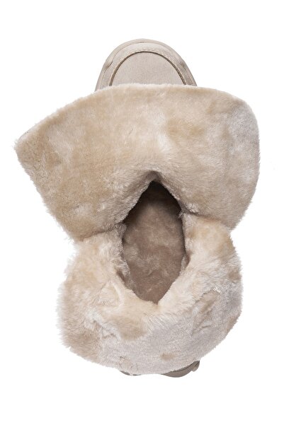 İmerShoes Γυναικείες καθημερινές δερμάτινες μπότες χιονιού Nubuck Μποτάκια με γούνινα κουμπιά και αντιολισθητική σόλα με κορδόνια 501