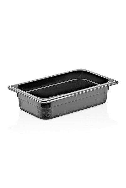 GastroPlast GN 1/4-65 mm Gastronom Küvet, Polikarbon, Siyah