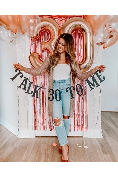MFM Set de baloane din folie de aur pentru petrecere de 30 de ani