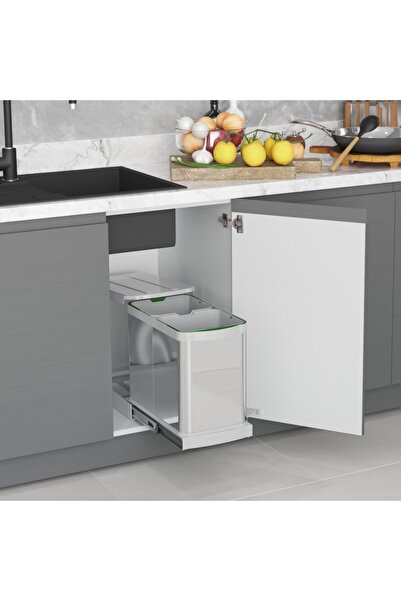 STARAX S-2396 Stainless Body Trash Can with Telescopic Rail