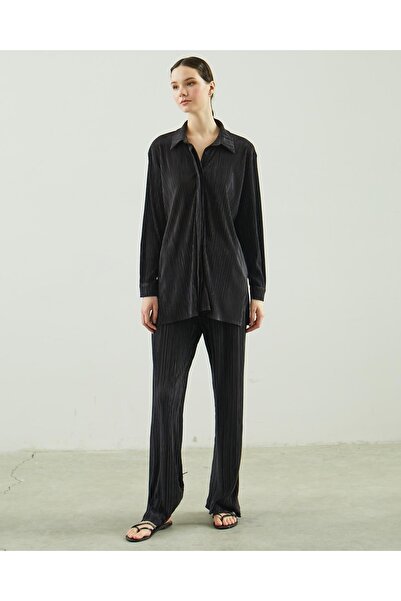 Juste Studio Corduroy Shirt-Pants Fekete öltöny