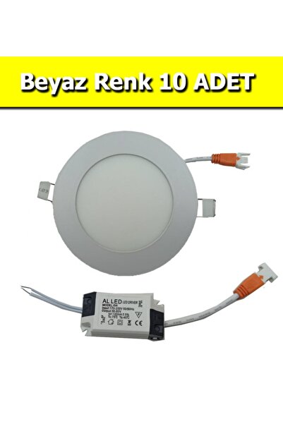 SMT 6w Spot Sıva Altı Slim Alüminyum Beyaz Renk 120ma 170-265v Driver'lı ( 10...