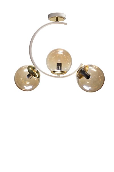 MŞ Aydınlatma Sesa Beyaz 3 Bal Lambalı Plafonyer Avize