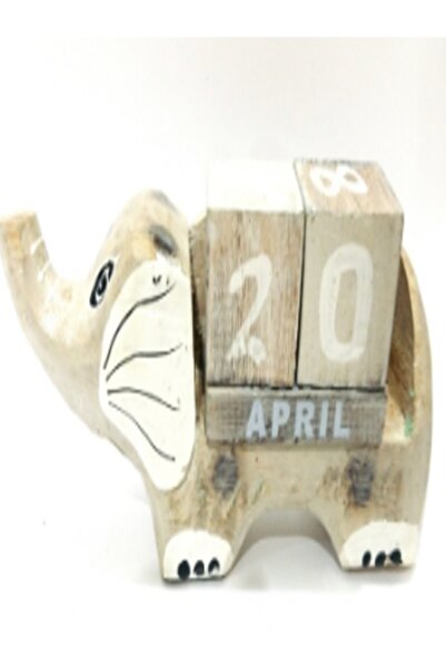 ALPİNEVOFİS Ahşap Fil Takvim Masaüstü Ev Ofis Aksesuar