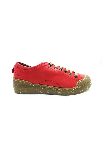 Çarıkçım Genuine Leather Rubber Sole Shoes Red 96 1111