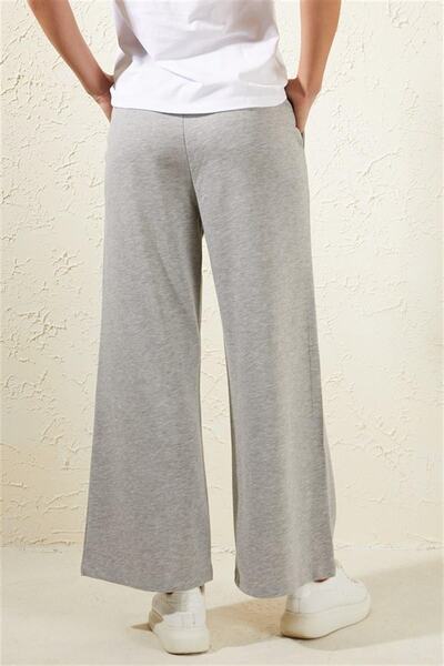 ESPİNA Women's Gray Melange Loose Trousers Sweatpants