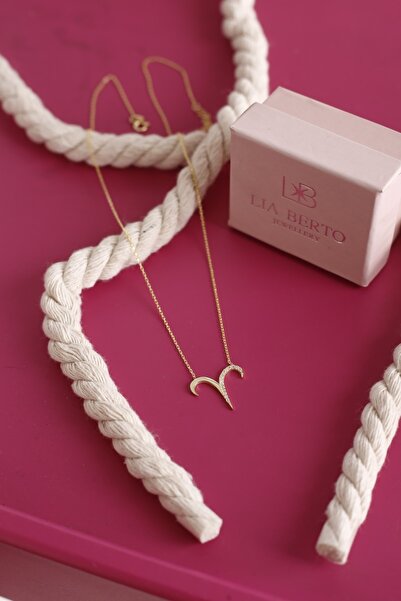 Lia Berto Altın Kaplama Koç Burç 925 Ayar Gümüş Kolye