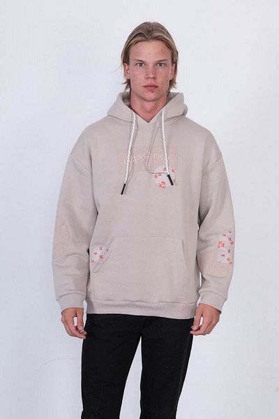 Saw Urbanity Ghost Real-ghost Real" Printed Hooded Ribbed Oversize Sweatshirt