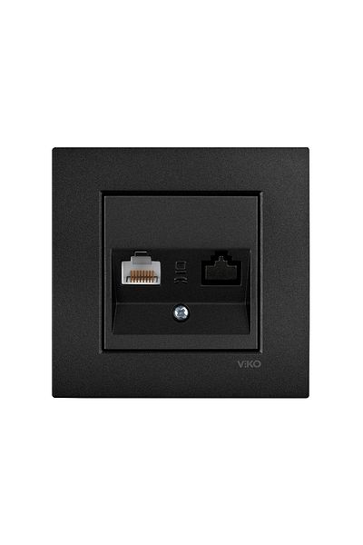 Tamer Elektrik Viko Artline Novella Black Single Data with Internet Frame -92605532