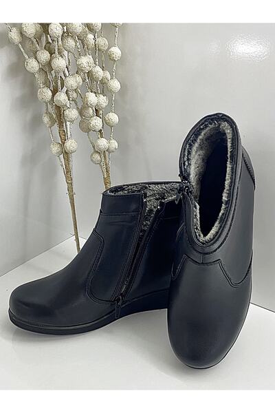 Ayakkabı Bahçesi Winter Zippered Women's Mother Boots with Furry Filling Sole