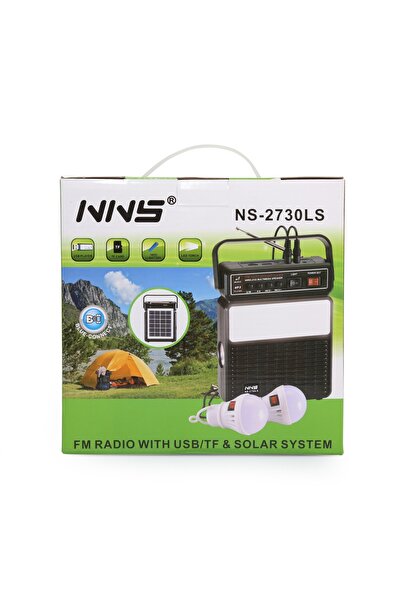 NNS Solar Güneş Panelli Radyolu Bluetooth Hoparlör Torç Led Fenerli Kamp Lamb...