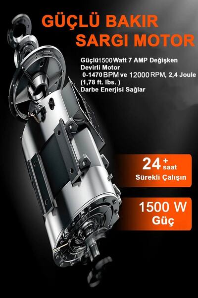 Anadolu Strong 1500 Watt Sds Plus Kırıcı Delici Hilti Matkap 26 Mm 2.4 Juel Ans5003