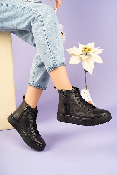 PASSAGE SHOES 5074 Γυναικείες μπότες από γνήσιο δέρμα