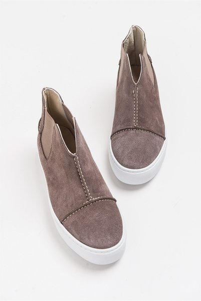 PASSAGE SHOES بني - 2056 حذاء رياضي نسائي من الجلد الطبيعي