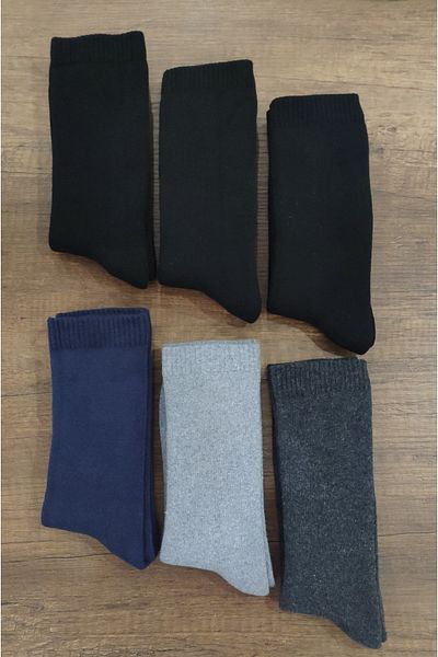 Leement socks Мъжки зимни термо чорапи с вътрешна кърпа, серия Premium, 6 чифта