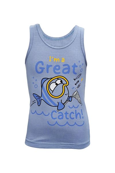 Onurel Set of 5 Fish Printed Boy's Lycra Colored Undershirt