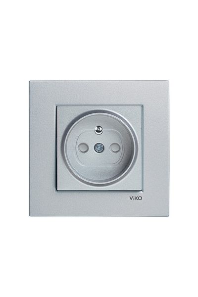 Tamer Elektrik Viko Artline Novella Silver Ups Grounded SocketFramed -92605045