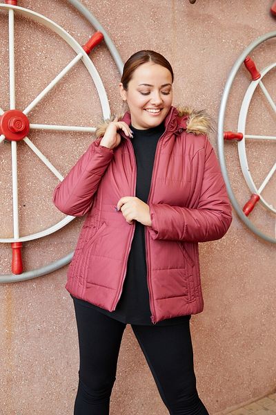 RMG Hooded Plus Size Quilted Coat