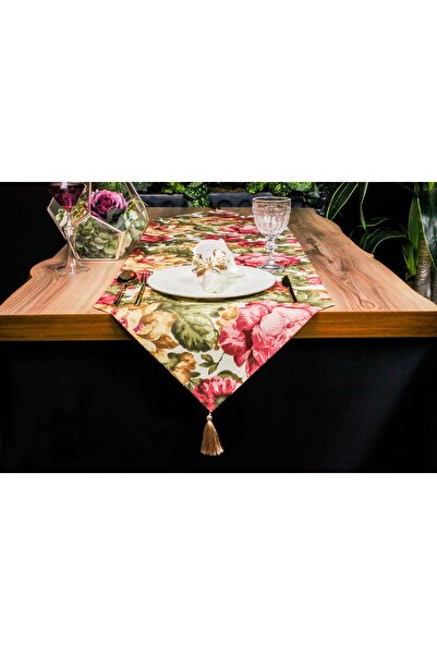 Biz Class Pink Floral Duck Fabric Runner/ Runner-Tablecloth