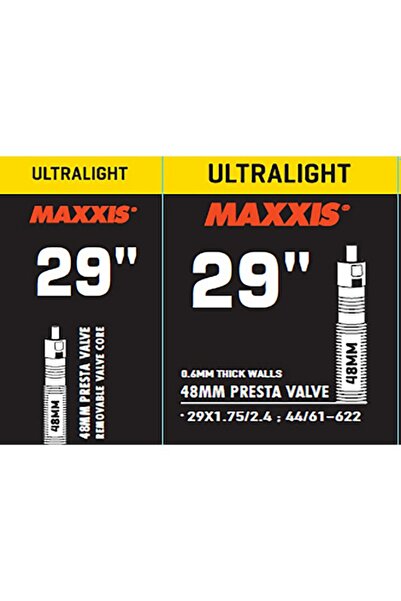Maxxis Ultralıght Tube 29x1.75/2.40 48mm Presta Iç Lastik Siyah