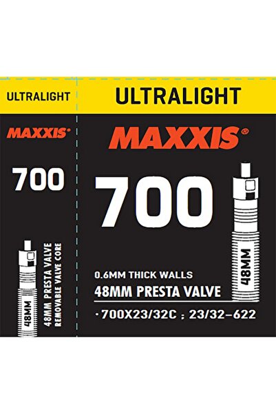 Maxxis Ultralıght Tube 700x23/32c 48mm Presta Iç Lastik Siyah