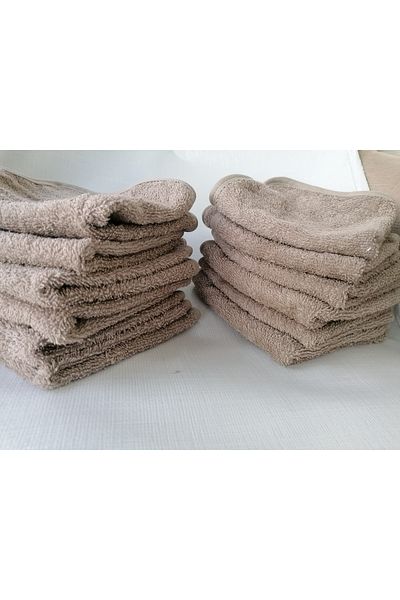 MEŞELİ TEKSTİL 12 Pieces Multi-Purpose Hand Towels Travel Towels School Towels Ablution Towels 30x30 Cm