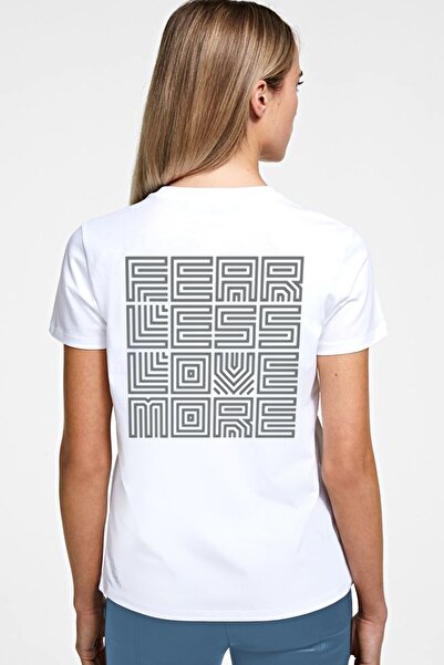 ROCKANDROLL Love in the Square Tricou alb pentru femei cu mânecă scurtă, impr...