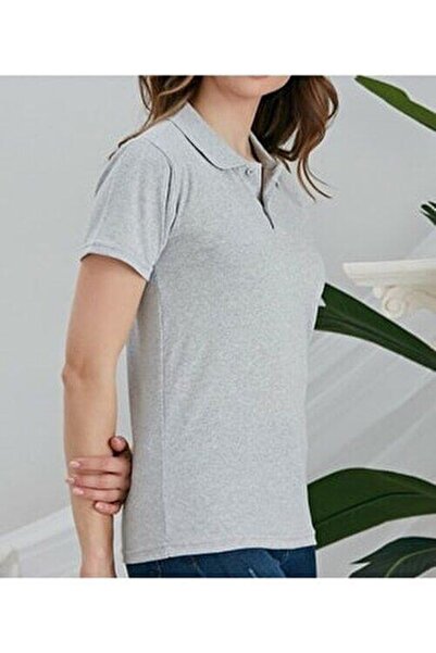 OKULCA Σχολικό μπλουζάκι Unisex χτενισμένο βαμβακερό γκρι πόλο γιακά