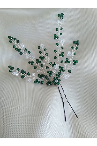 DOĞA ART STORE Αξεσουάρ μαλλιών φουρκέτα σε πράσινο χρώμα