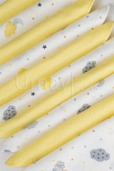Umaybebek 12 Pieces Organic Muslin Baby Blanket, Blanket, Mouth Diaper, Drool Diaper, Bib
