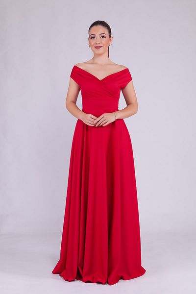 Bidoluelbise Women's Boat Neck Maxi Length Evening Dress