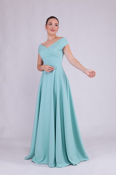 Bidoluelbise Γυναικείο βραδινό φόρεμα με λαιμόκοψη Maxi Length