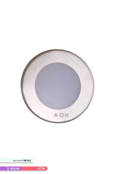 ACK 1.5w Led Stair-Wall Fixture Round 6500k White Light