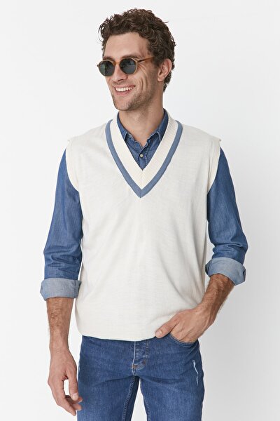 Trendyol Collection Sweater Vest - Blue - Oversize