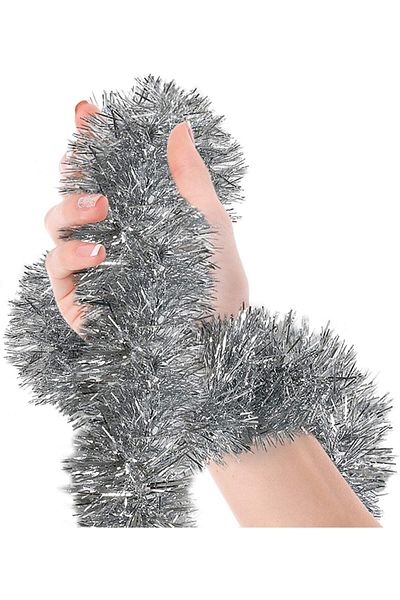 Mini Tasarım Atölyem Christmas Tree Glitter Ornament 2 Meters Silver