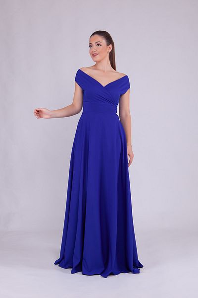 Bidoluelbise Women's Boat Neck Maxi Length Evening Dress