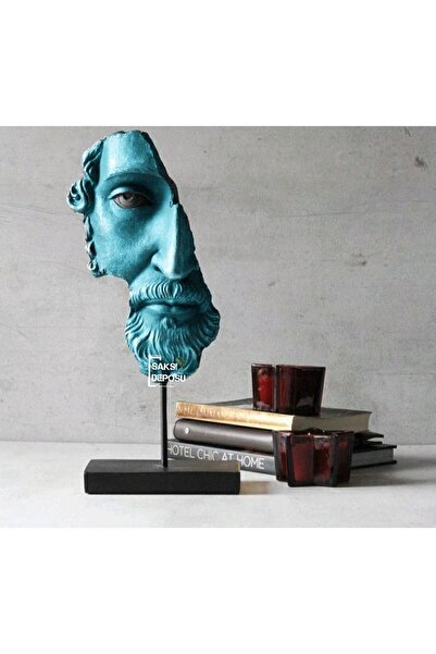 saksı deposu Zeus Yarım Yüz Dekoratif Heykel