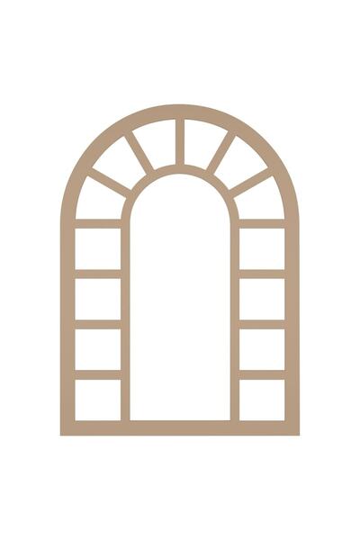 bangu Hint Pencere Ayna Kanallı Boyanabilir Dekoratif Duvar Çerçeve 18mm Ham ...