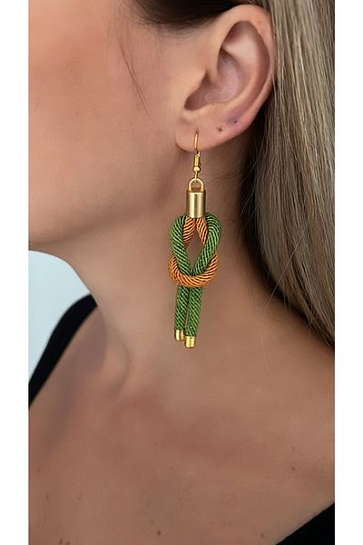 Kutcha Accessories Double Color Light Earrings, Daily Earrings