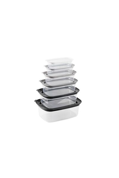 Tantitoni Set of 6 Black-gray Multicolored Plastic Storage Containers