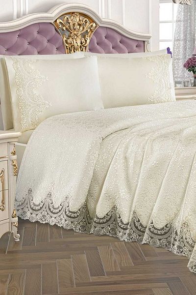 Dekoreko Double Princess Pique Set 6 Pieces Cream