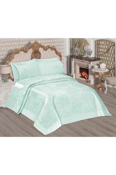 BizhomeTekstil طقم بيكيه برستيج سلطان باللون الأخضر النعناعي