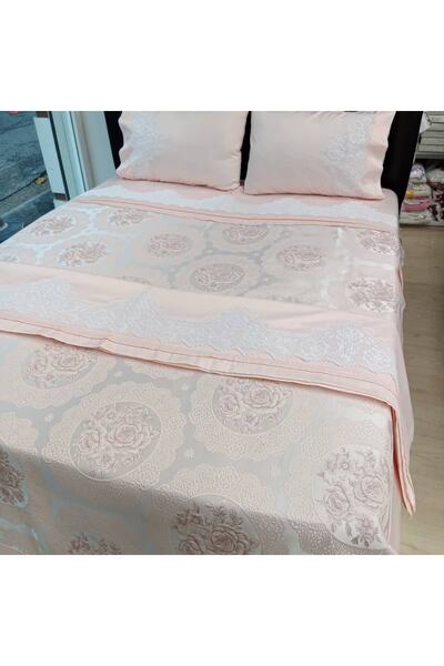 bursa çeyiz طقم ملاءة سرير من الدانتيل مصنوع يدويًا مع دانتيل