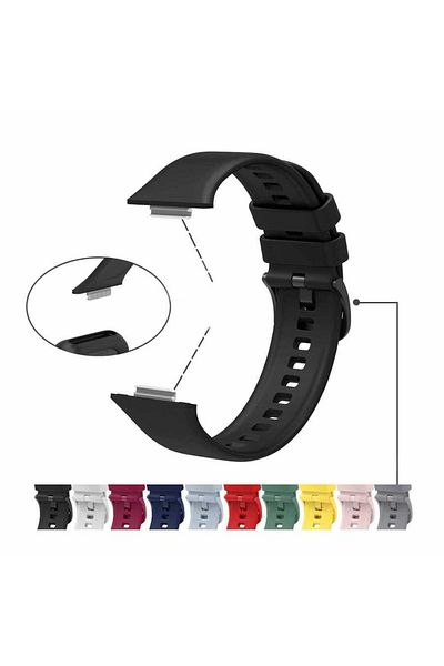 Fibaks سوار معصم ملون عالي الجودة من السيليكون متوافق مع ساعة Huawei Watch Fit 2