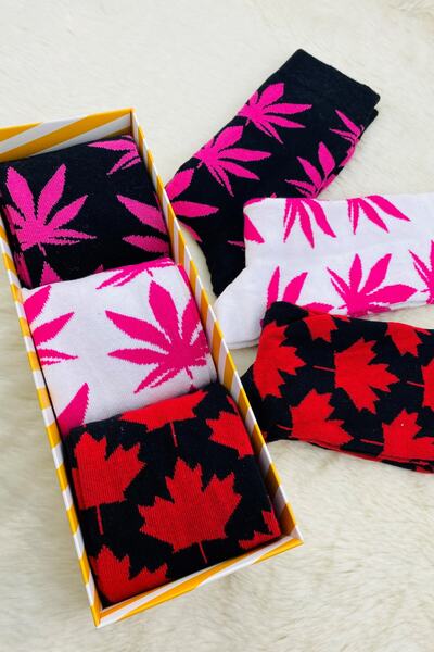 Esinti Ανδρικές κάλτσες Socket Long Socks Γυναικείες πετσέτες Κάλτσες με πολύχρωμα σχέδια 3 τεμαχίων