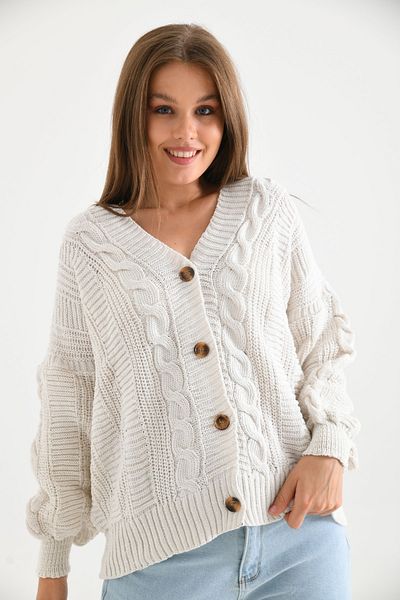 VOLT CLOTHİNG Knitted Patterned Knitwear Cardigan