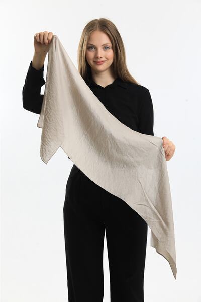 Fular Marketi Μπεζ φουλάρι βουάλ - Πλάτους 30-150 εκ., δεν είναι σάλι!! !