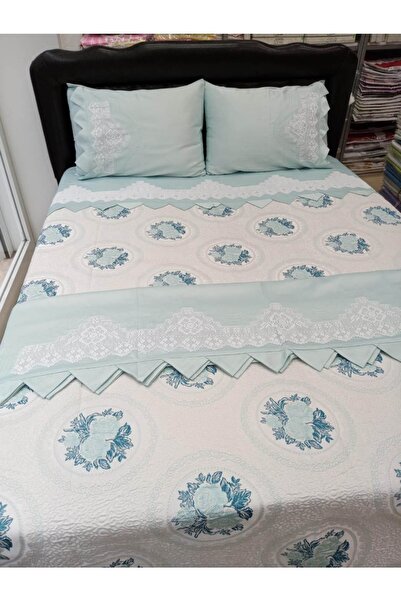 bursa çeyiz Handcrafted Lace Pique Set Sheet with Laces - Special Production