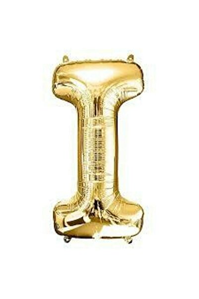 RÖNESANS PARTİ 16" Inch 40 Cm Foil Balloon Gold Color Letter ''I''